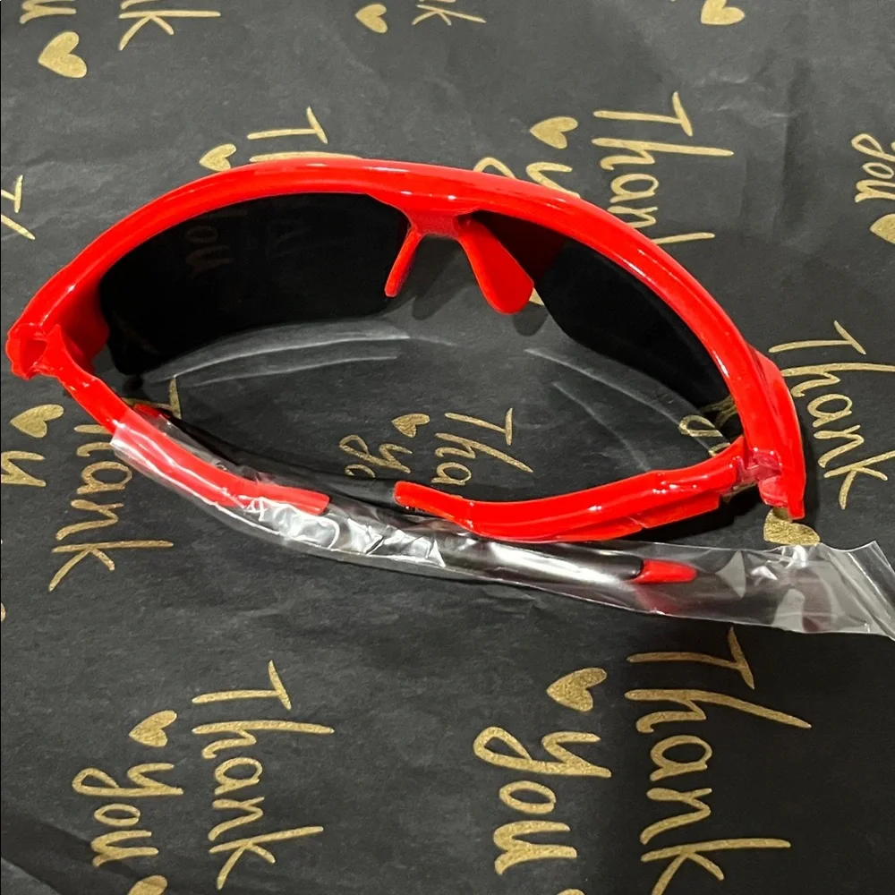 Red Frame Mirrored Shield Sunglasses new for kids